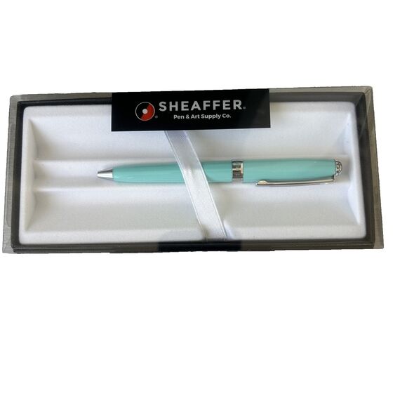 Sheaffer Prelude Mini BallPoint Pen Aqua-Turquoise Blue Gloss NEW in Gift Box - Picture 5 of 5